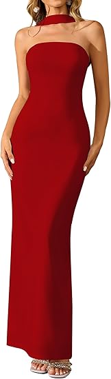 Elegant Halter Cocktail Party Dress