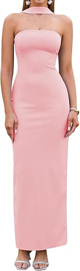 Elegant Halter Cocktail Party Dress