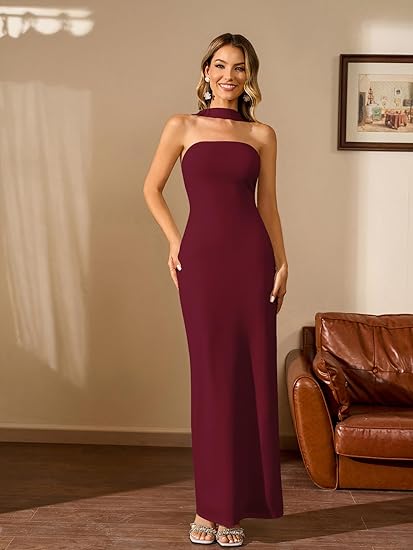 Elegant Halter Cocktail Party Dress