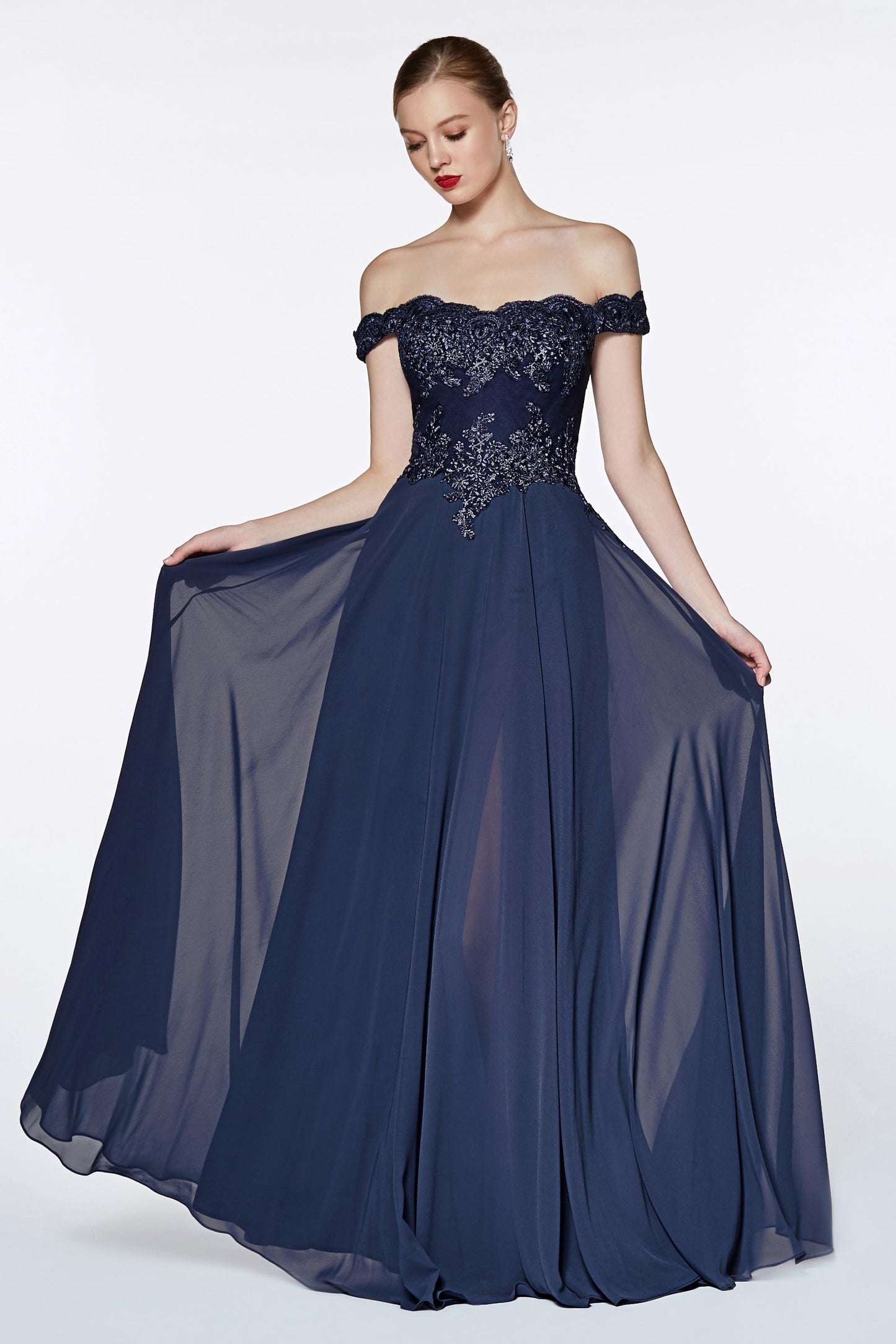 Lace Bodice and Flowy Chiffon Dress