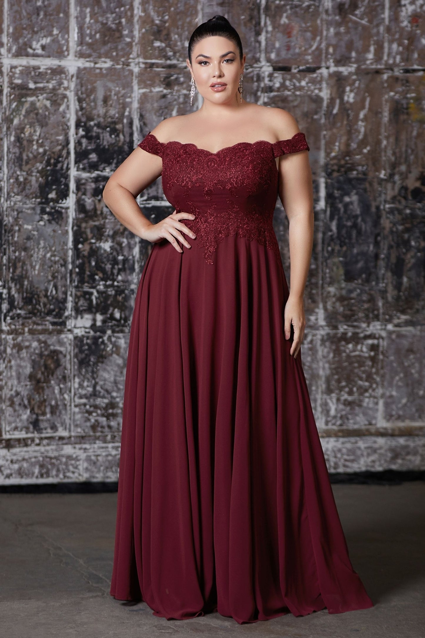 Lace Bodice and Flowy Chiffon Dress