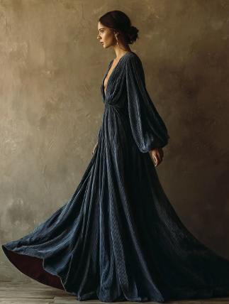 Autumn and Winter Velvet Blend Dress