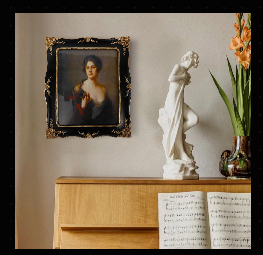 Embossed Vines Design Photo Frame with Easel & Hook