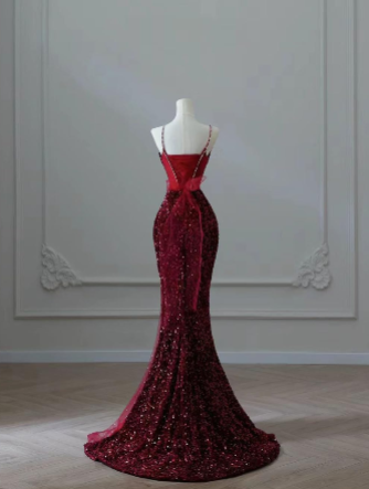 Sequined Slit Dress
