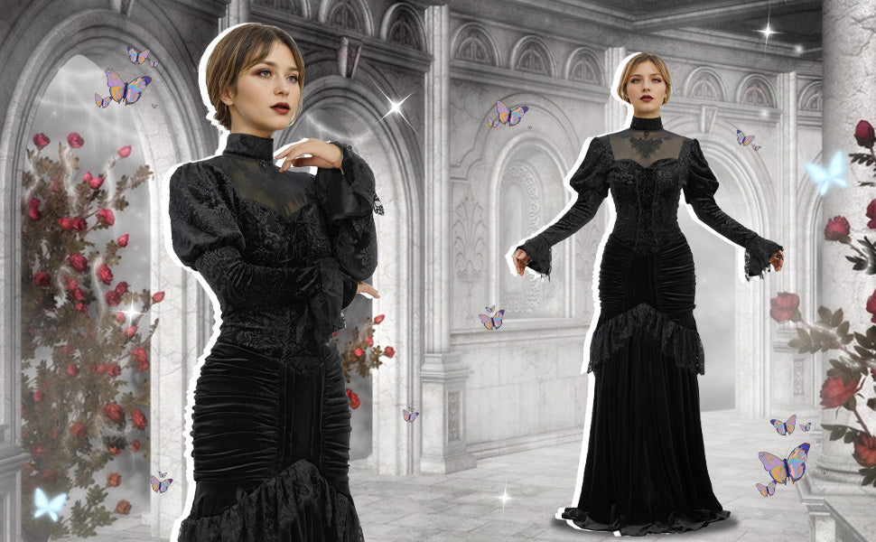 Victorian Velvet Day Dress