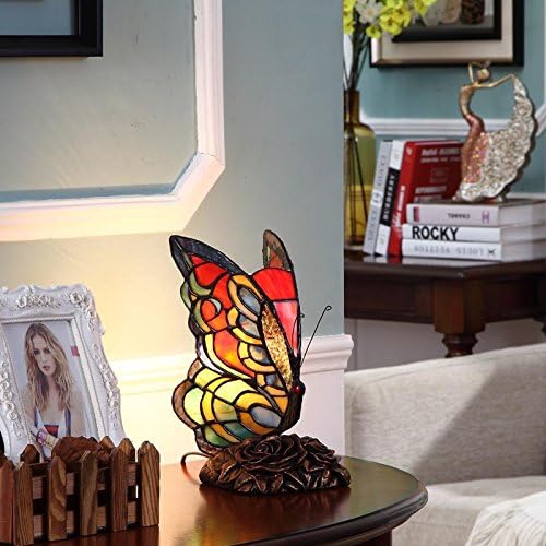 Butterfly Tiffany Style-Stained Glass Accent Table Lamp