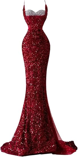 Sequined Slit Dress