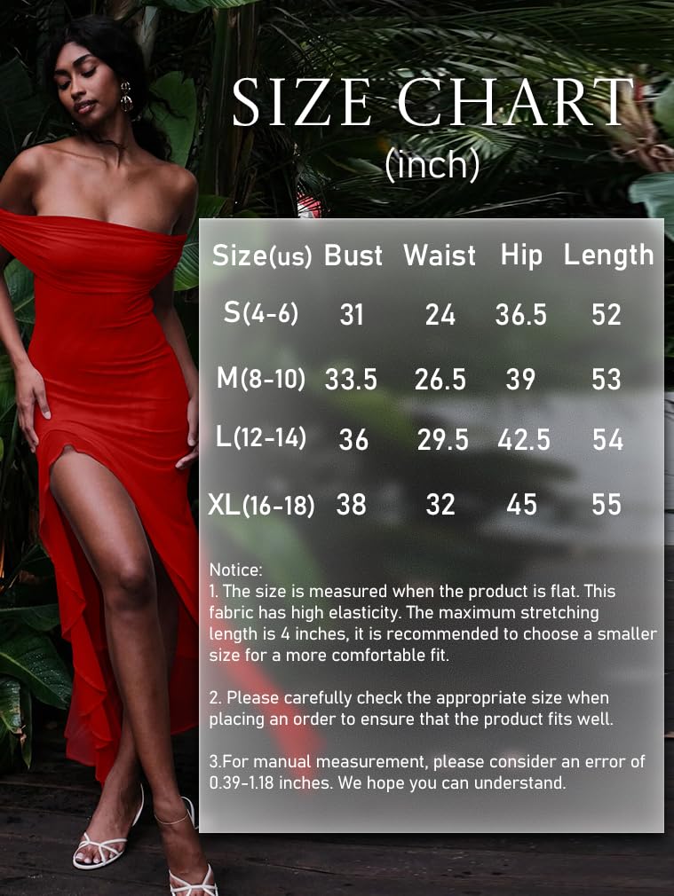 Off Shoulder High Split Ruffled Dress