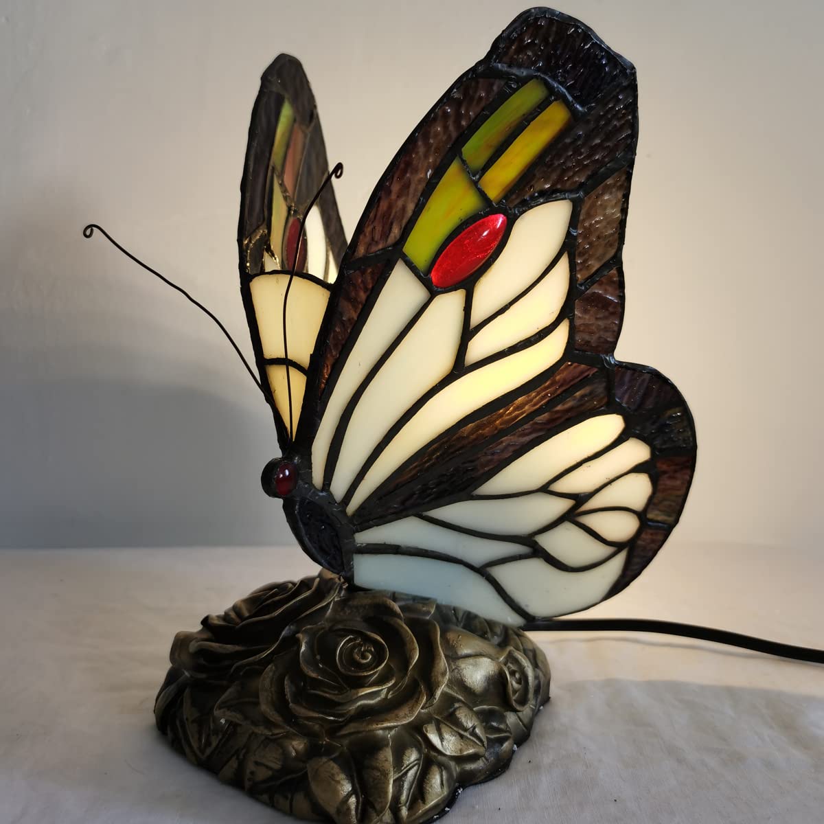 Tiffany Style Blue Fairy Butterfly Nightstand Table Lamps