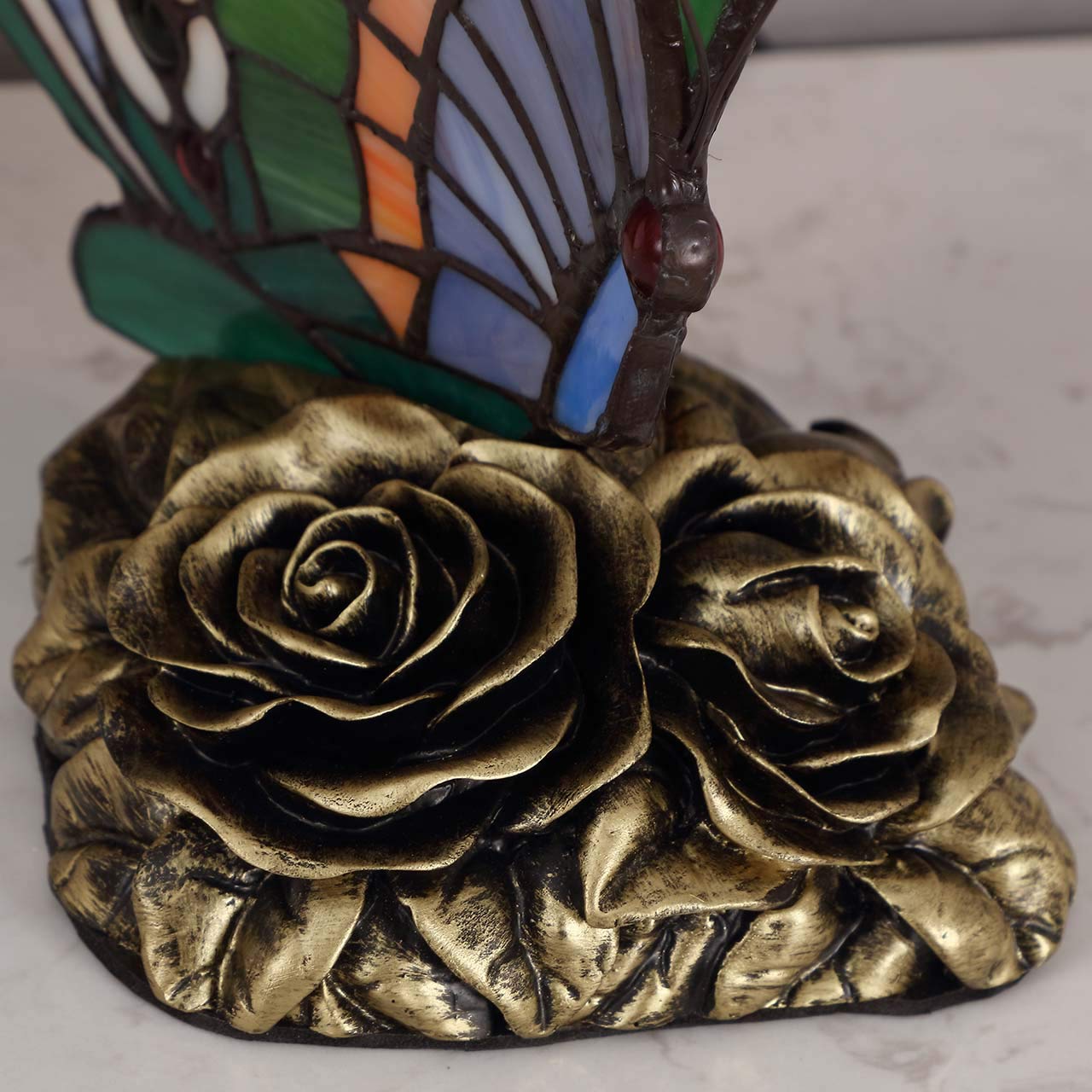 Butterfly Tiffany Style-Stained Glass Accent Table Lamp