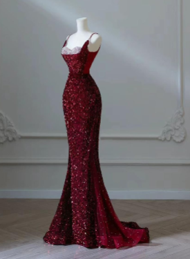Sequined Slit Dress