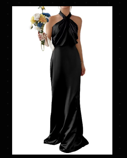 Mars Road Halter Neck Satin Dress